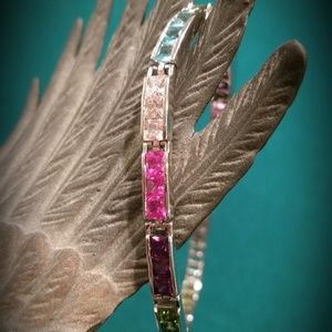 FAS .925 Multicolor Rainbow CZ Tennis Bracelet
